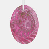 Pink Nautilus Fractal Memorial Suncatcher Glas Ornament (Voorkant links)