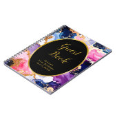 Pink, Navy Blue and Gold Ink Birthday Guest Book Notitieboek (Linkerzijde)