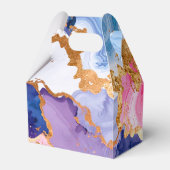 Pink, Navy Blue and Gold Ink Birthday Party Bedankdoosjes (Achterkant)