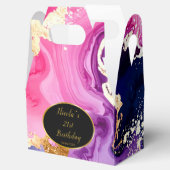 Pink, Navy Blue and Gold Ink Birthday Party Bedankdoosjes (Geopend)