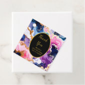 Pink, Navy Blue and Gold Ink Birthday Party Bedankjes Labels (In situ)