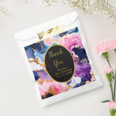 Pink, Navy Blue and Gold Ink Birthday Party Bedankzakje (Gezegeld)