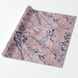 Pink Navy Blue Cadeaupapier