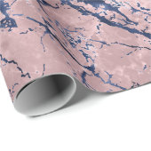 Pink Navy Blue Cadeaupapier (Rol Hoek)