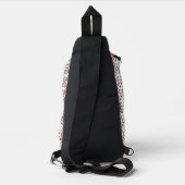 Pink Navy Floral Geometric Pattern Sling Bag (Achterkant)