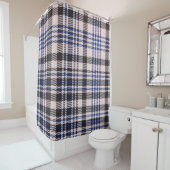 Pink Navy Glen Plaid textured seamless patternabst Douchegordijn (In situ)