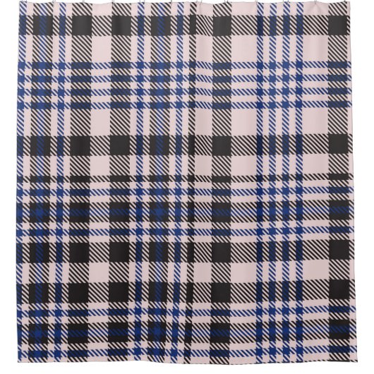 Pink Navy Glen Plaid textured seamless patternabst Douchegordijn (Voorkant)