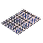 Pink Navy Glen Plaid textured seamless patternabst Notitieboek (Linkerzijde)