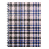 Pink Navy Glen Plaid textured seamless patternabst Notitieboek (Voorkant)
