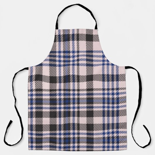 Pink Navy Glen Plaid textured seamless patternabst Schort (Voorkant)
