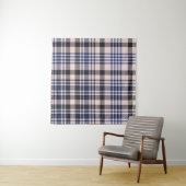 Pink Navy Glen Plaid textured seamless patternabst Wandkleed (In situ)
