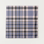 Pink Navy Glen Plaid textured seamless patternabst Wandkleed (Voorkant)