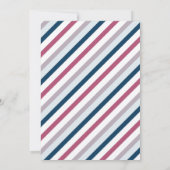 Pink & Navy Schattige Elephant Virtual Birthday Pa Kaart (Achterkant)