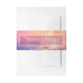 Pink Nebula Wedding Invitation Belly Band Uitnodigingen Wikkel (Voorkant Voorbeeld)