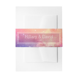 Pink Nebula Wedding Invitation Belly Band Uitnodigingen Wikkel