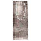 Pink-Neon-Brown Coll.-GINGHAM 05-WINE GIFT BAG Wijn Cadeautas (Voorkant)
