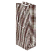 Pink-Neon-Brown Coll.-GINGHAM 05-WINE GIFT BAG Wijn Cadeautas (Voorkant Gekanteld)