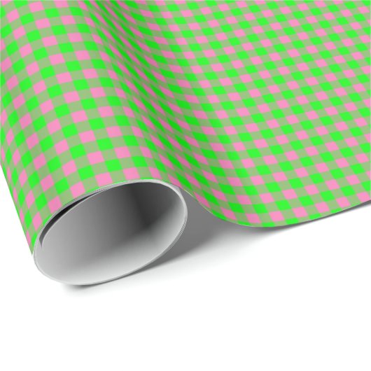 Pink-Neon-Brown-Coll-GINGHAM-10-GIFT WRAP PAPER Cadeaupapier (Rol Hoek)