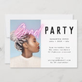 Pink Neon Elegant Ombre Afstudeerder Foto: Kaart (Voorkant)