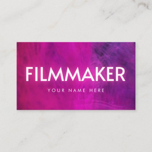 Pink Neon Filmmaker Visitekaartje (Voorkant)