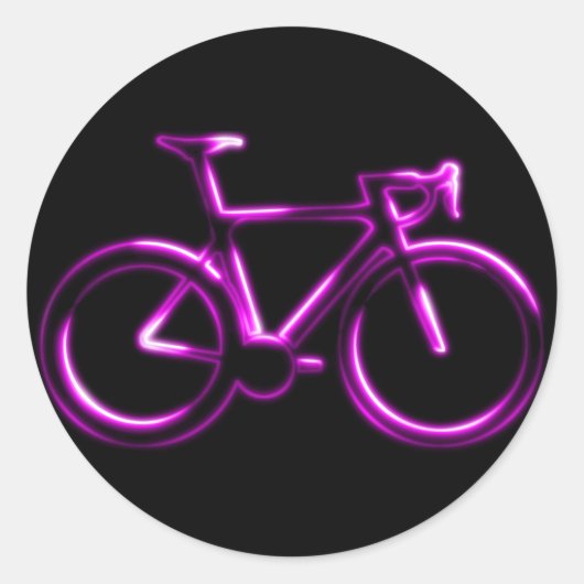 Pink Neon Glow Road Bicycle Sticker (Voorkant)