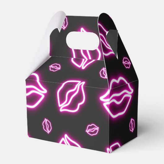 Pink Neon Kiss Bedankdoosjes (Voorkant Zijde)