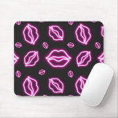 Pink Neon Kiss Muismat (Met muis)
