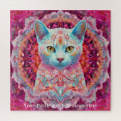 Pink Neon Mandala Cat Legpuzzel (Verticaal)