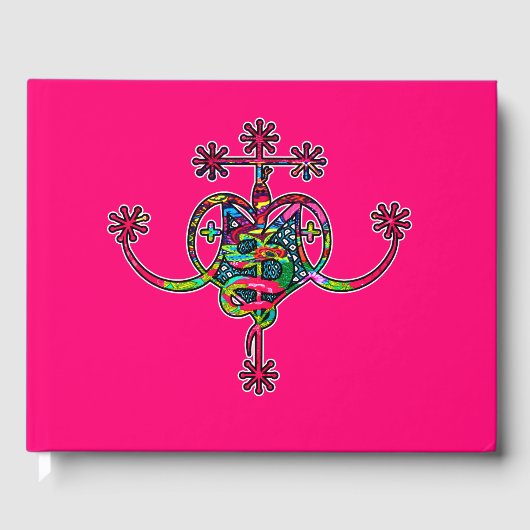 Pink Neon Marie Laveau Veve Sigil Gastenboek (Voorkant)