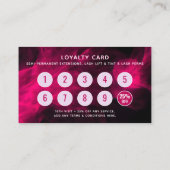 Pink Neon & Smoke Lash Salon QR Code Loyalty Card Visitekaartje (Achterkant)