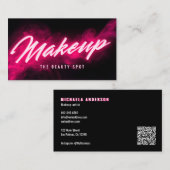 Pink Neon & Smoke Lash Tech QR Code & Socials Visitekaartje (Voorkant / Achterkant)