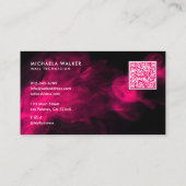 Pink Neon & Smoke Nail Salon QR Code & Socials Visitekaartje (Achterkant)
