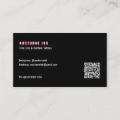Pink Neon & Smoke Tattoo Artist QR Code Visitekaartje (Achterkant)