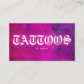 Pink Neon Tattoo Artist Visitekaartje (Voorkant)