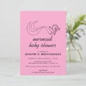 Pink Neutral Summer Herfst Mermaid Baby shower Kaart (Staand voorkant)