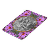 Pink New England Aster Flowers Uw foto toevoegen Magneet (Linkerzijde)