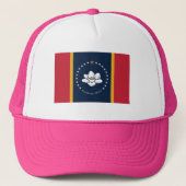 PINK New Mississippi Flag Trucker Pet (Voorkant)