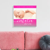 Pink Newborn Baby Foto Glitter Canvas Afdruk (Insitu (Woonkamer))