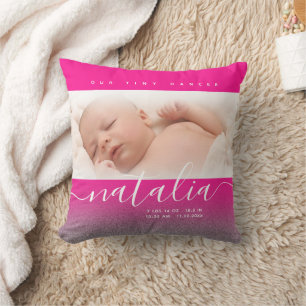 Pink Newborn Baby Foto Glitter Kussen