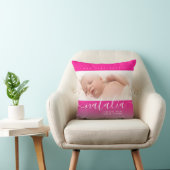 Pink Newborn Baby Foto Glitter Kussen (Stoel)