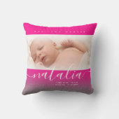 Pink Newborn Baby Foto Glitter Kussen (Achterkant)