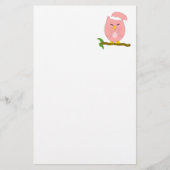 Pink Night Owl Design Briefpapier (Voorkant)