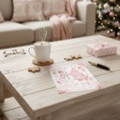 Pink Nontraditional Snowman Tree Christmas Party Kaart