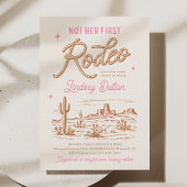 Pink Not Her First Rodeo Baby Shower Invitation Kaart