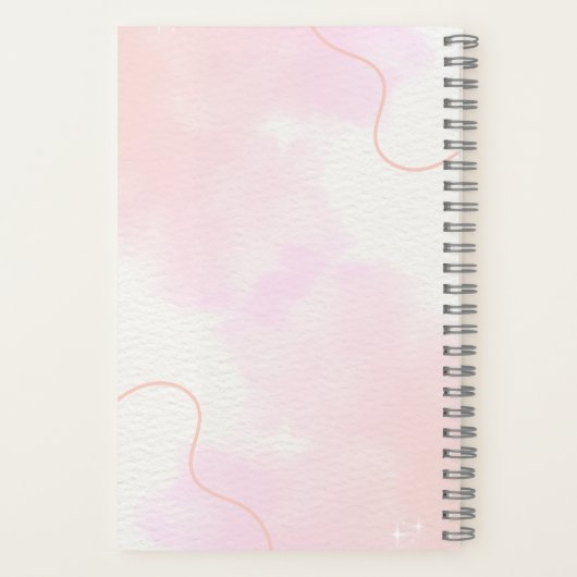 pink notebook, cute journal, kawaii stationery notitieboek (Achterkant)