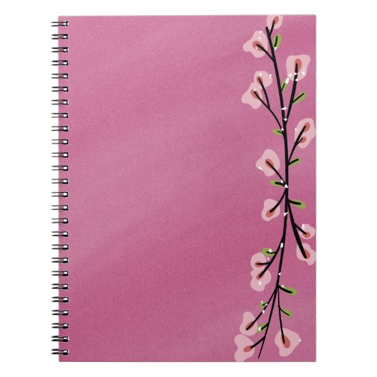 Pink Notebook with Floral Accent – Cute Aesthetic  Notitieboek (Voorkant)