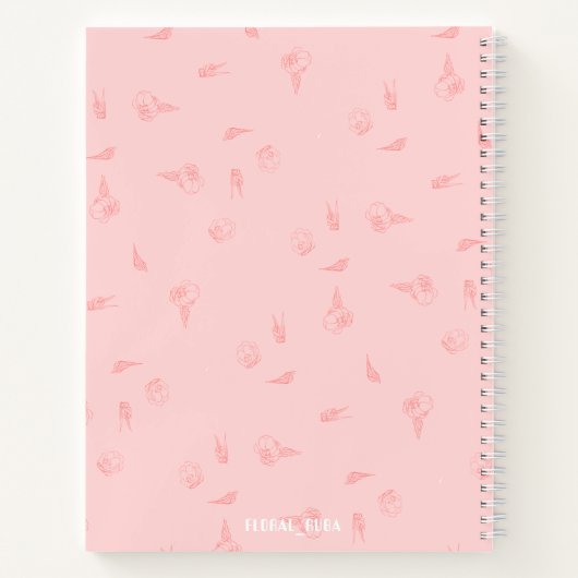Pink Notebook with initials Notitieboek (Achterkant)
