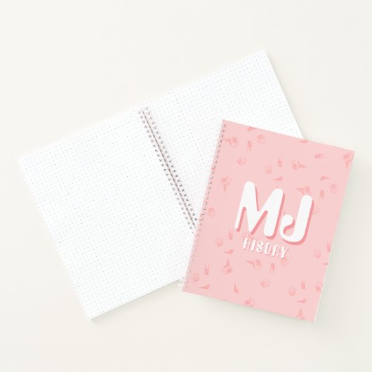 Pink Notebook with initials Notitieboek (Binnen)