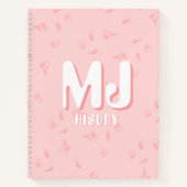 Pink Notebook with initials Notitieboek (Voorkant)