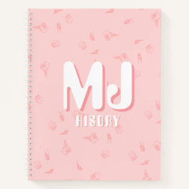 Pink Notebook with initials Notitieboek